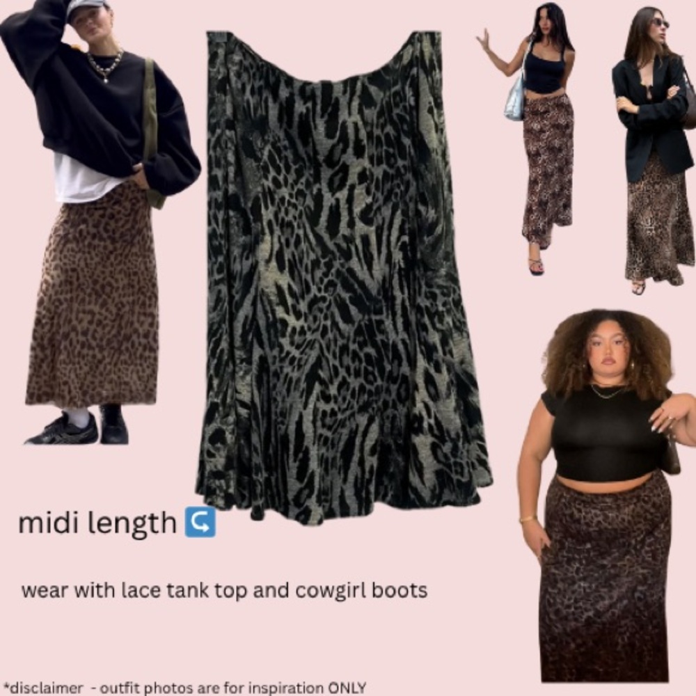 Leopard Print Women's Skirt A line with darts and fluttery hem - Picture 1 of 10